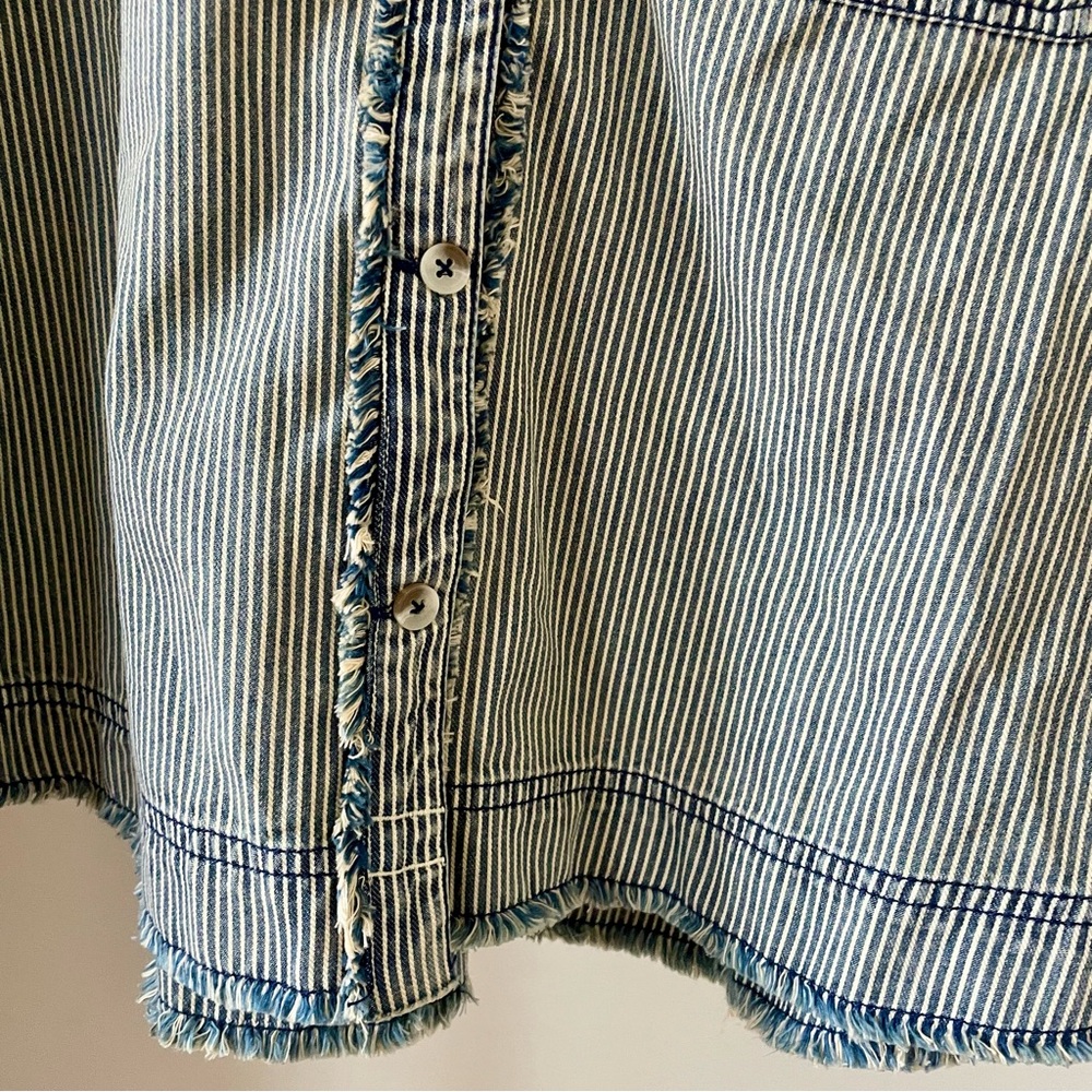 NWT Free People We the Free South Side Tank in Indigo Railroad Stripe - M - Picture 7 of 9